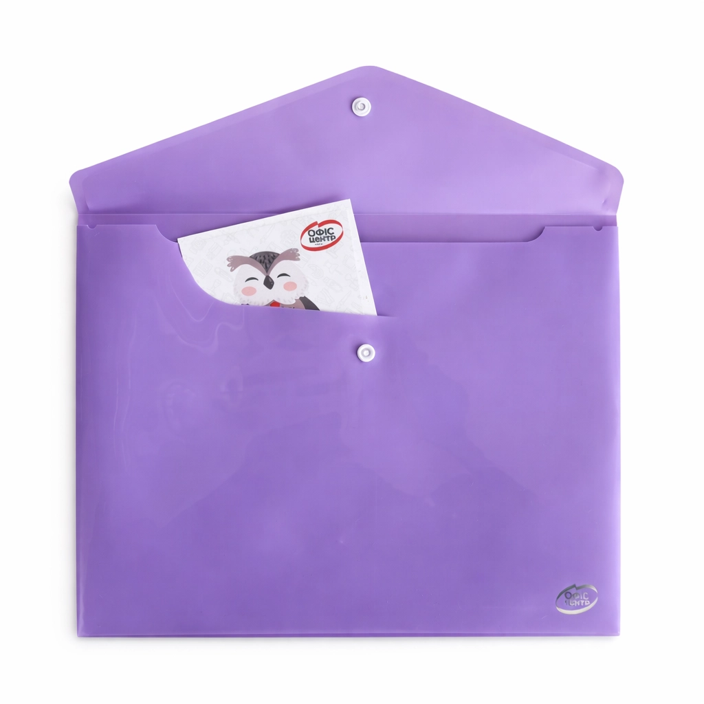 Папка-конверт А4 на кнопці лавандова — фото 4