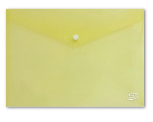 Папка-конверт А5 прозора жовта на кнопці — фото 2