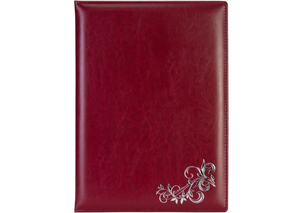 Папка з тиснення срібним Орнамент А4 Nebraska OPTIMA бордо — фото 2