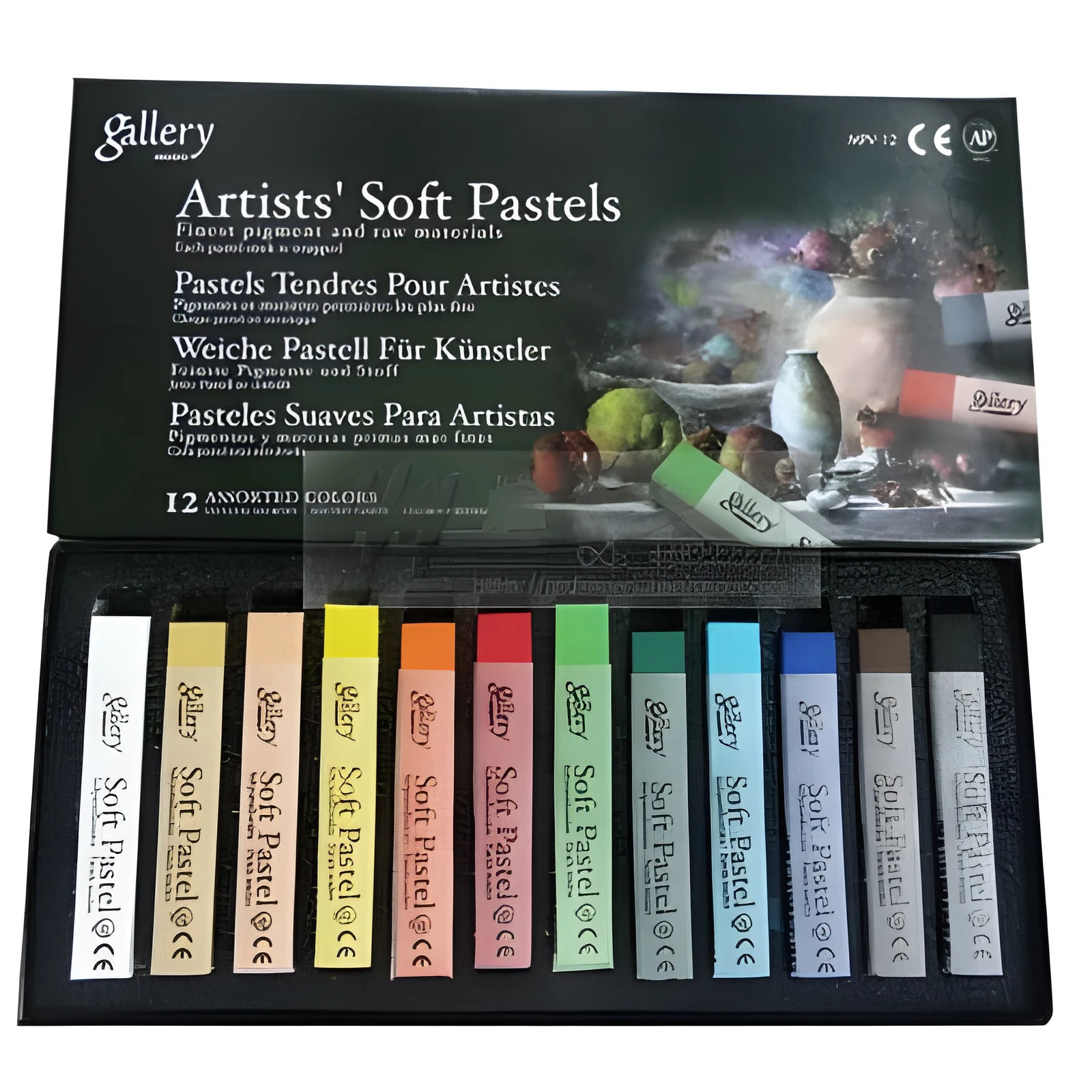 Пастель суха професійна мяка 12кол АСОРТІ квадратна MPV-12 MUNGYO