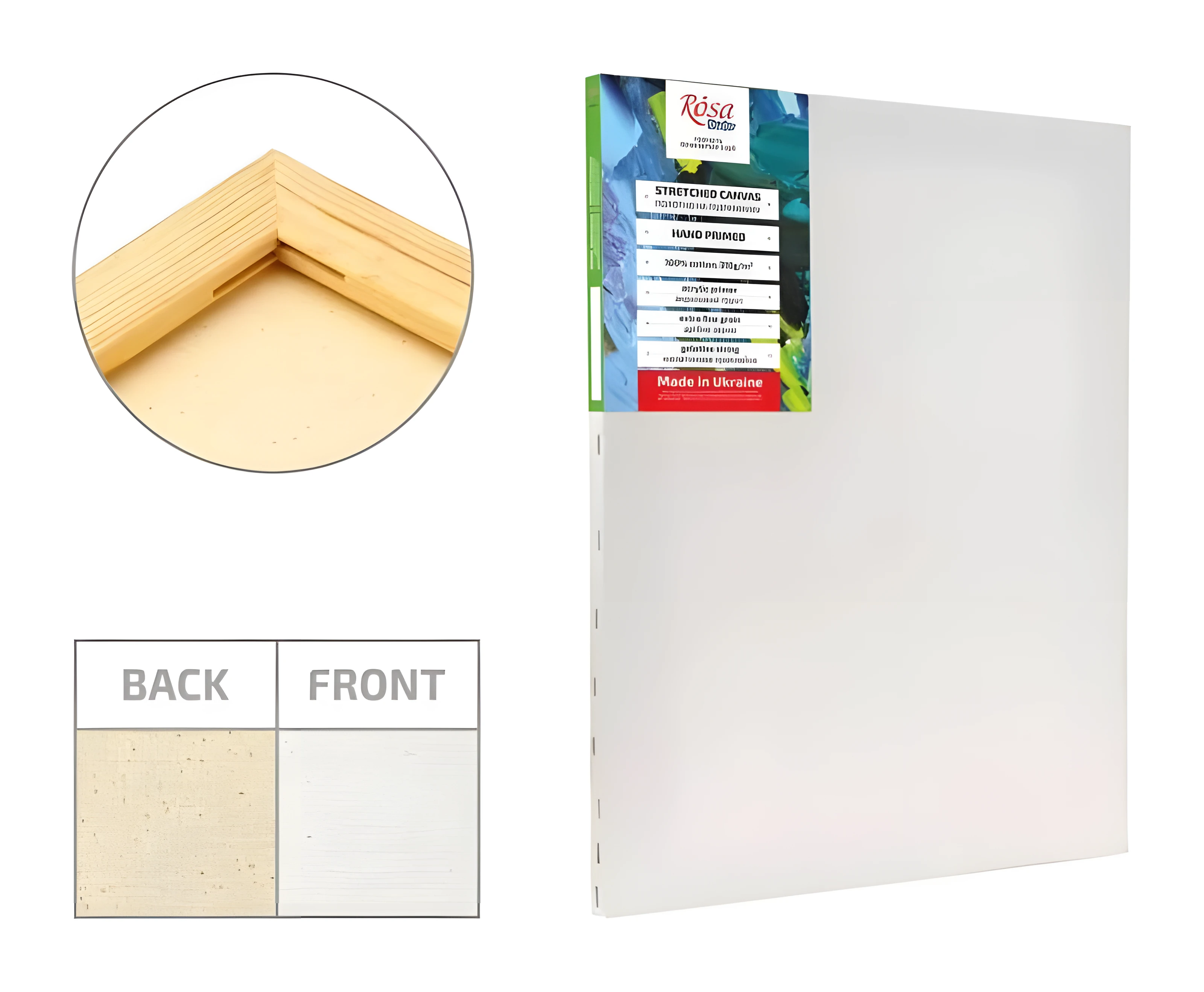 Підрамник 30х30 см дрібне зерно акрил бавовна ROSA Studio