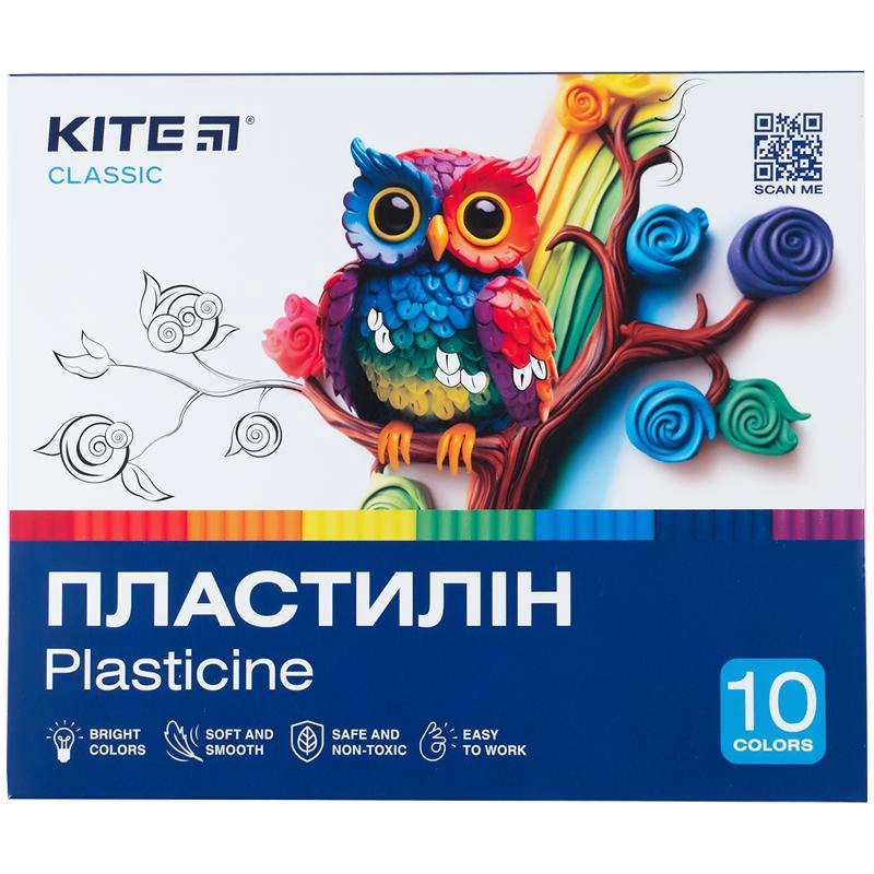 Пластилін 10 кольорів Kite Classic 200 г K-084 — фото 3