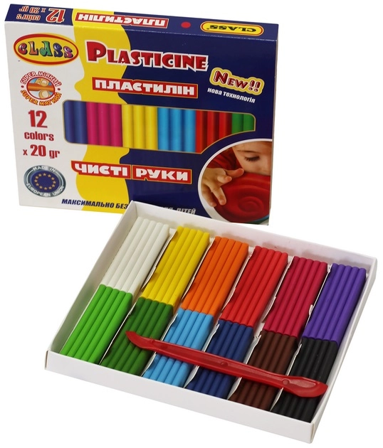 Пластилін восковий Class Чисті руки MAXI 12 кольорів 240 гр Eco 7646С — фото 2