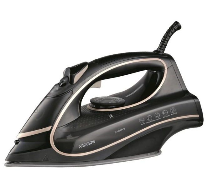 Праска ARDESTO IR-B2235, 2400Вт, 450мл, паровий удар-120гр, керам. підошва, чорно-золотий — фото 2