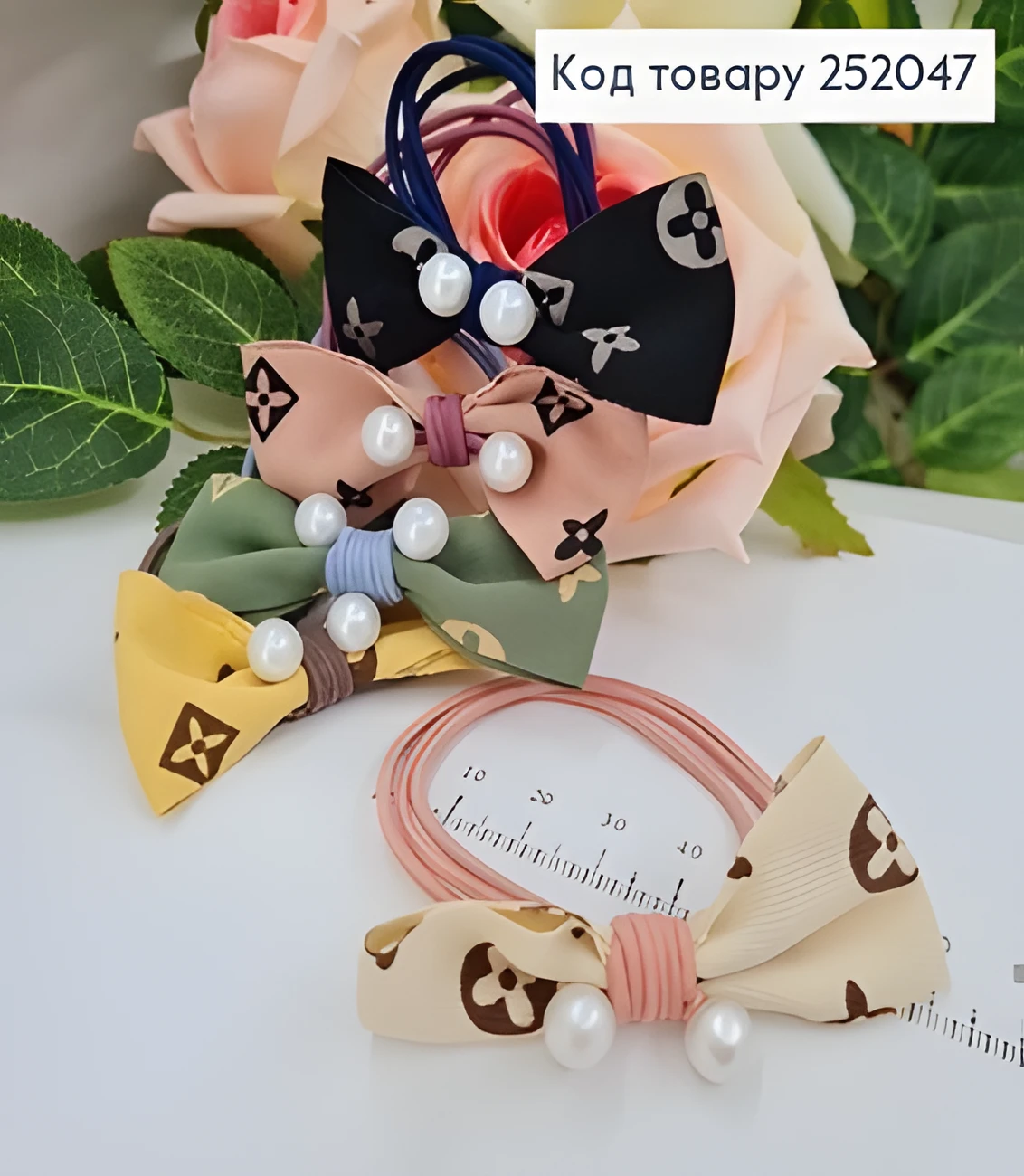 Резинка для волосся Soff Потрійна Бантик з Бусинками — фото 2