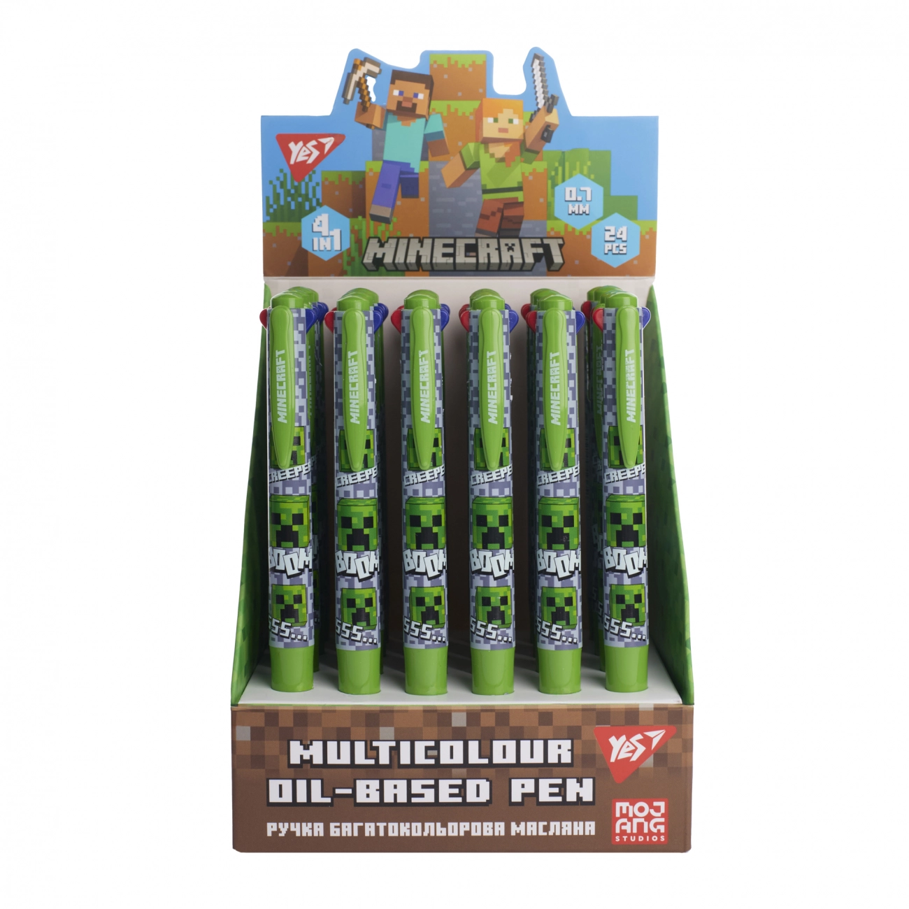 Ручка кулькова Yes Minecraft 0,7 мм 4 кольори — фото 3