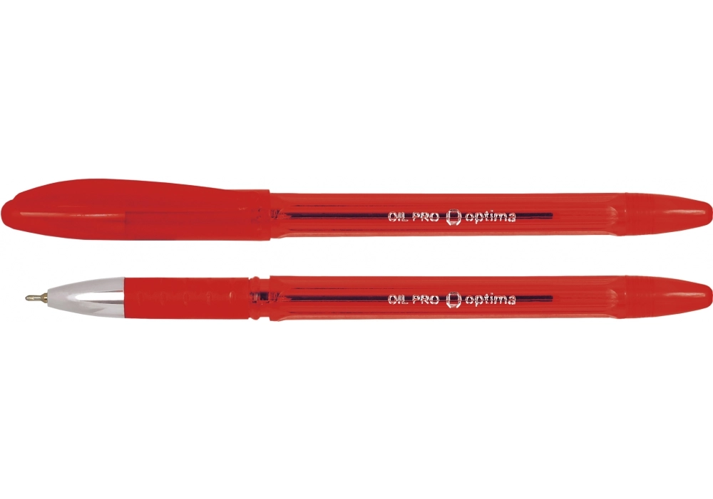 Ручка масляна Optima червона O15616 — фото 2