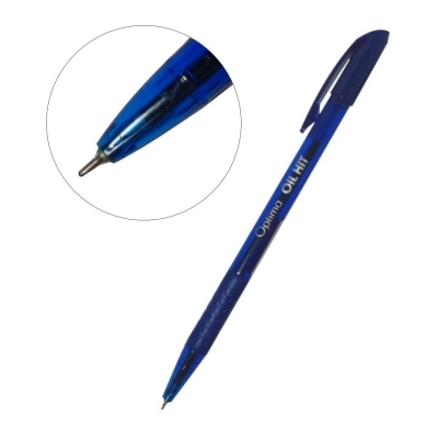 Ручка масляна синя OIL HIT Optima — фото 2