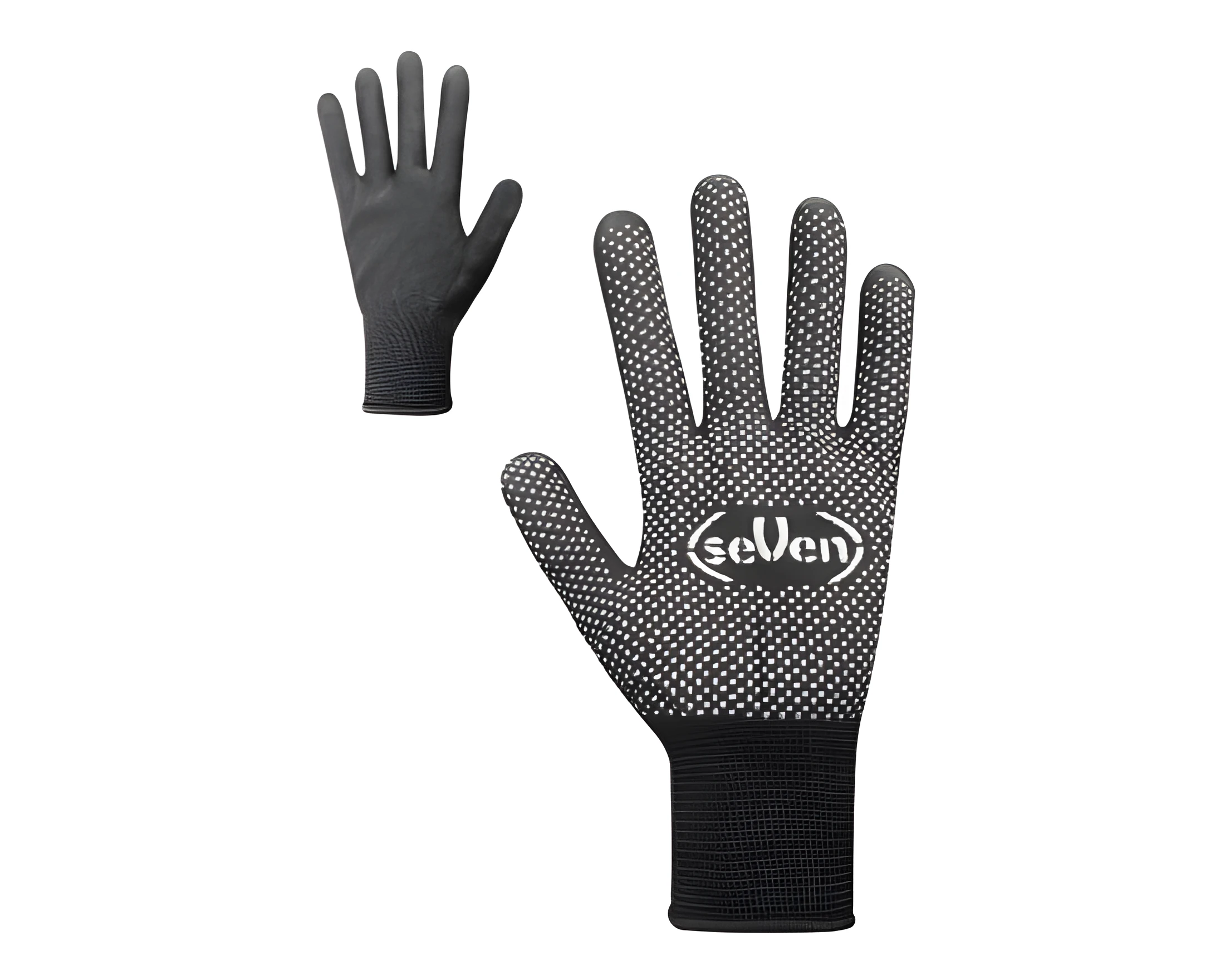 Рукавички синтетичні чорні з ПВХ крапкою р.9 69723