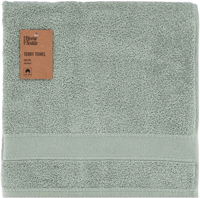 Рушник махровий Ardesto SuperSoft зелений 70х140см 100% бавовна — фото 2