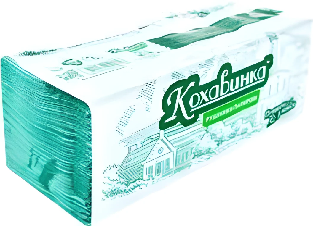 РУШНИКИ ПАПЕРОВІ листові зелені Кохавинка V 23*25 200шт