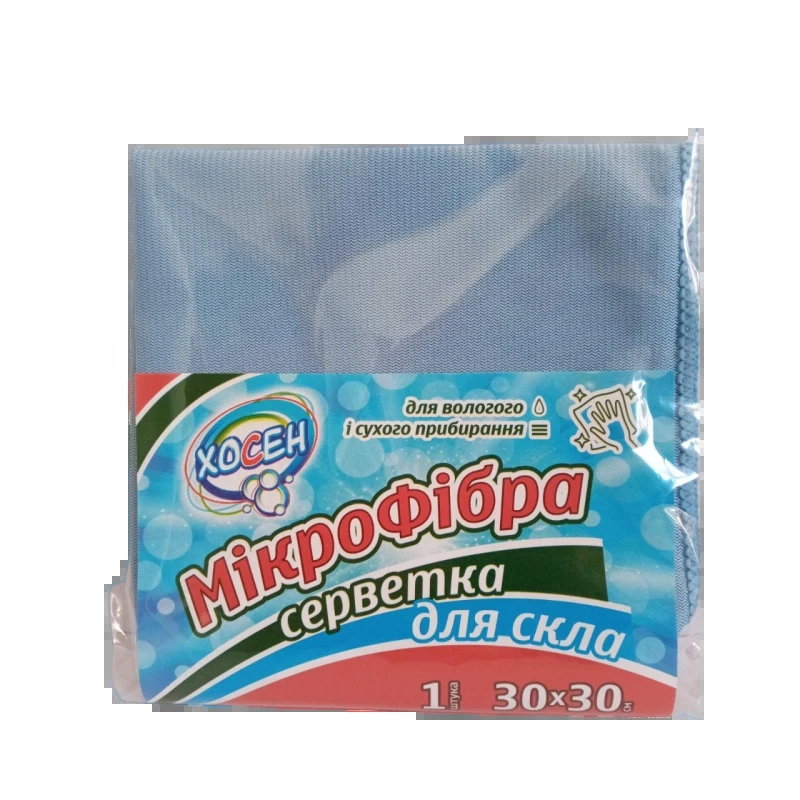 Серветка мікрофібра для скла Хосен 1шт