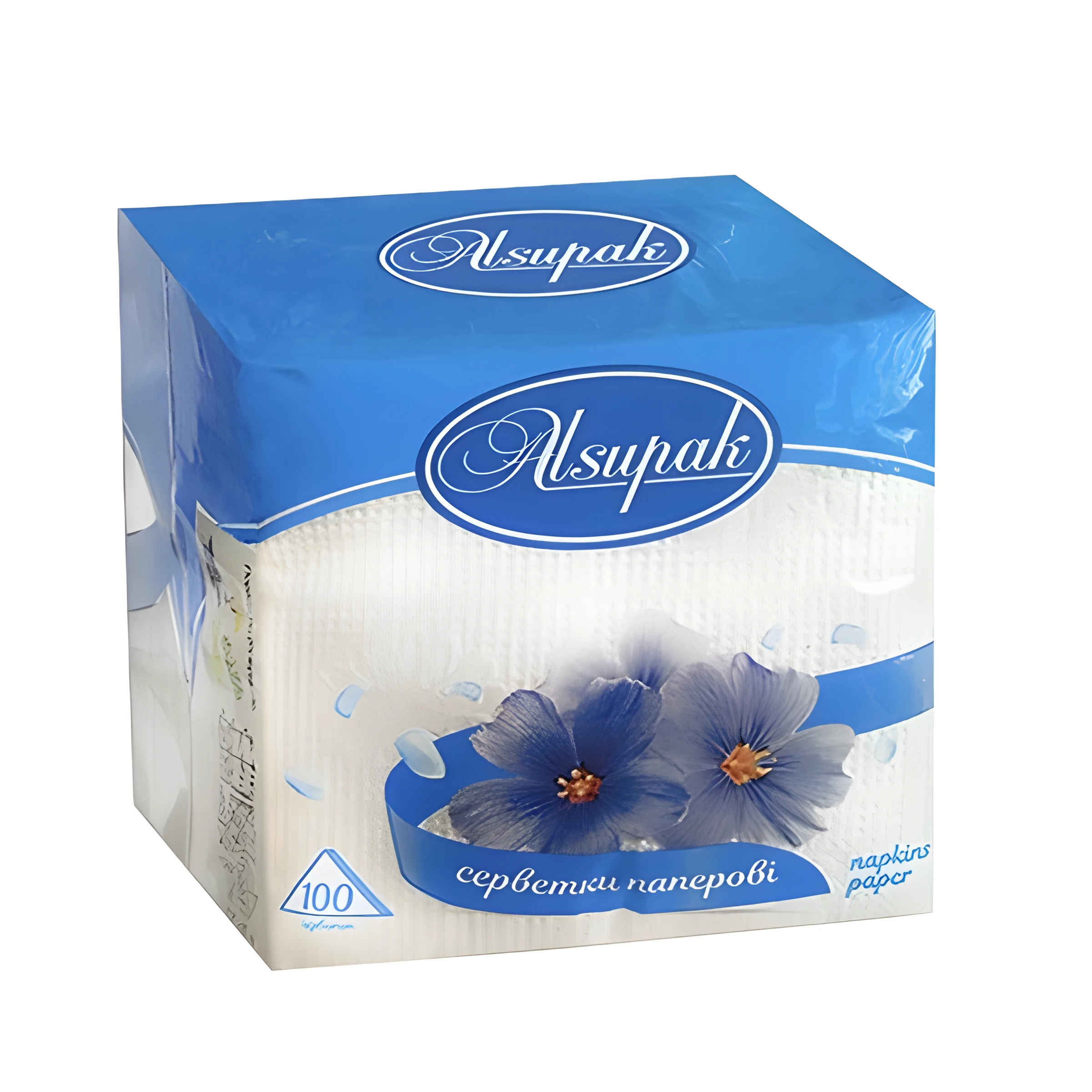 Серветка столова біла 24х24 Alsupak 100шт