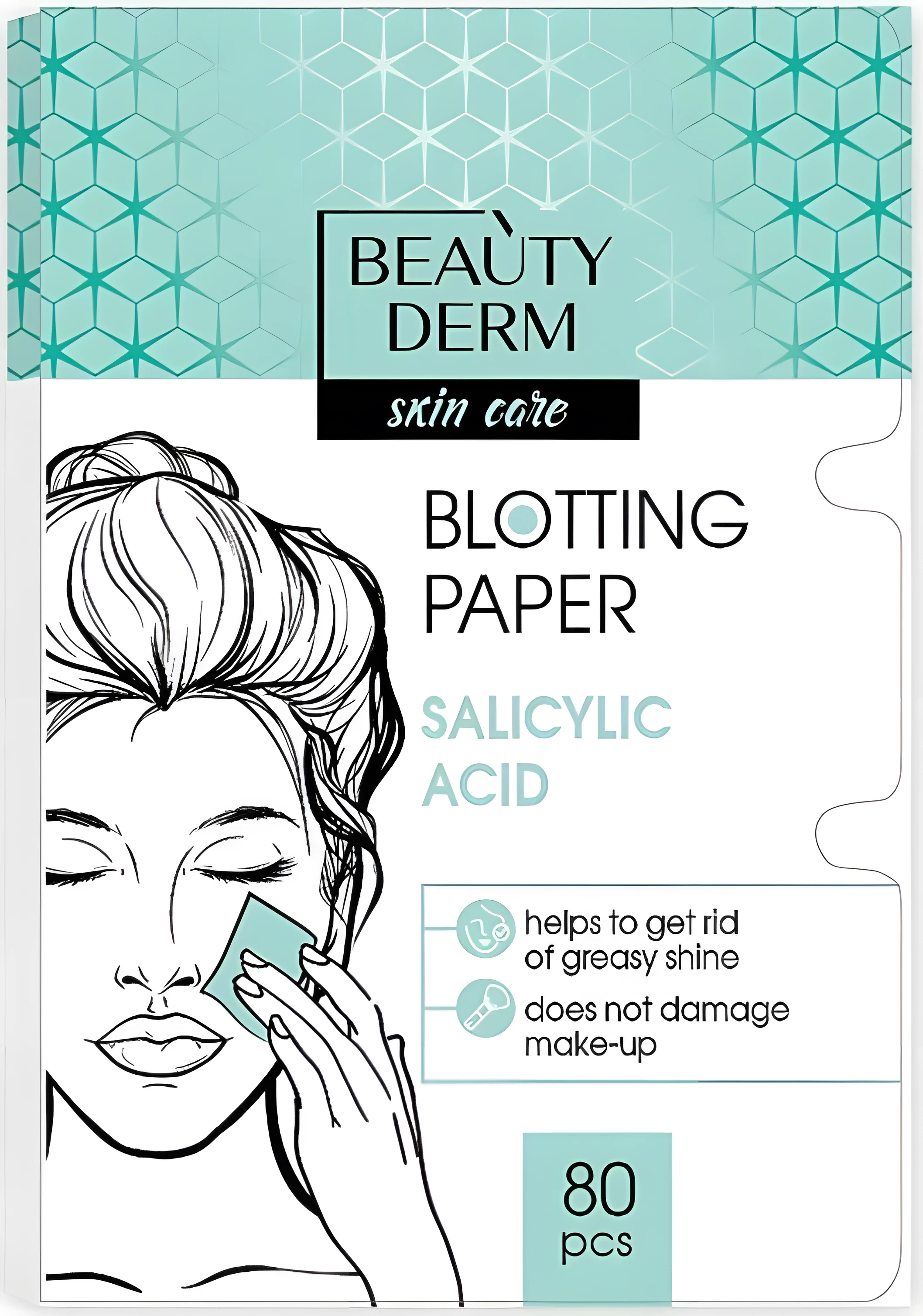 Серветки для обличчя матуючі Beauty Derm 80шт з саліциловою кислотою
