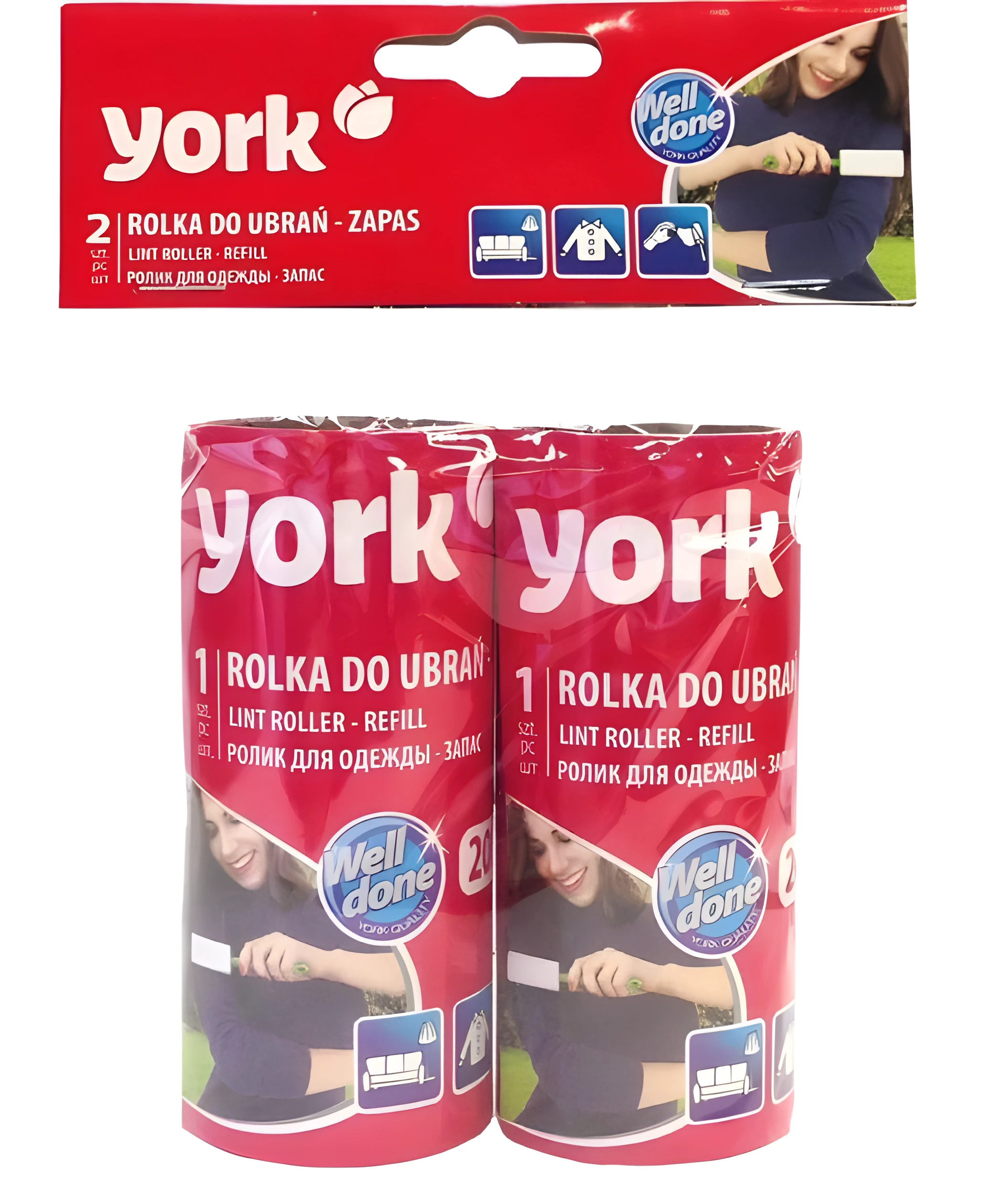 Щітка-валик для одягу 068010 (запаска 2 шт)(York)