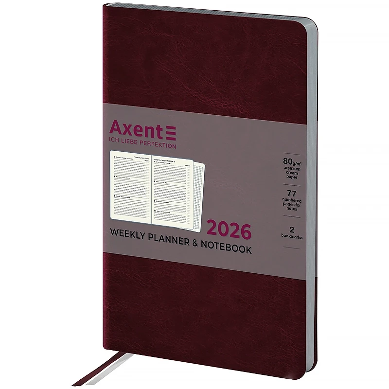 Щотижневик датований 2026 Axent Partner City Soft 125х195 коричневий 8521-26-05-A