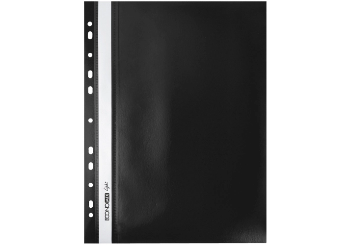 ШВИДКОЗШИВАЧ пластиковий А4 Economix Light 38504-01 чорний перфорований — фото 2