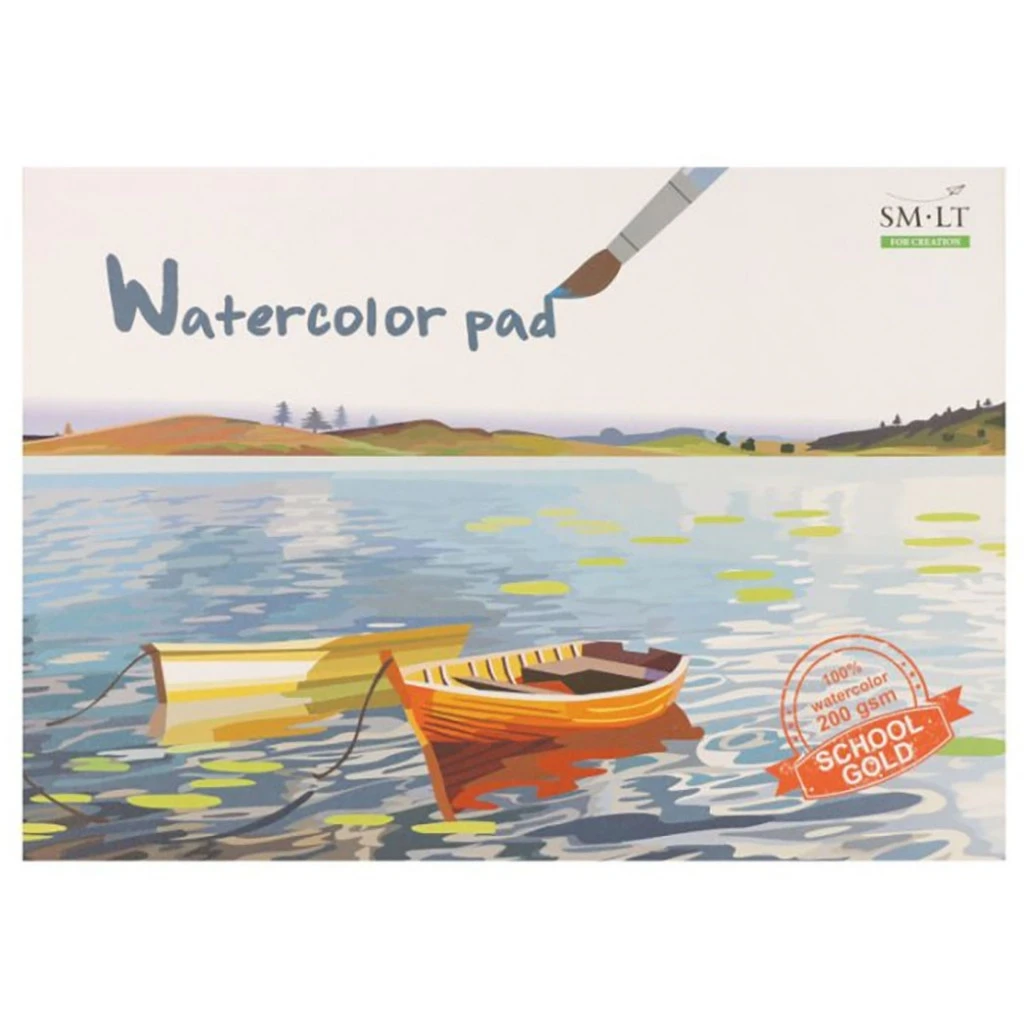 Склейка для акварелі, А4 Gold , 200г/м2, 10л, SMILTAINIS