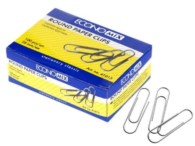Скріпки круглі Economix 28 мм, 100 шт. — фото 2