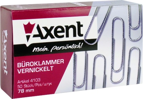 Скріпки Axent 78 мм хвилясті 50 шт — фото 2