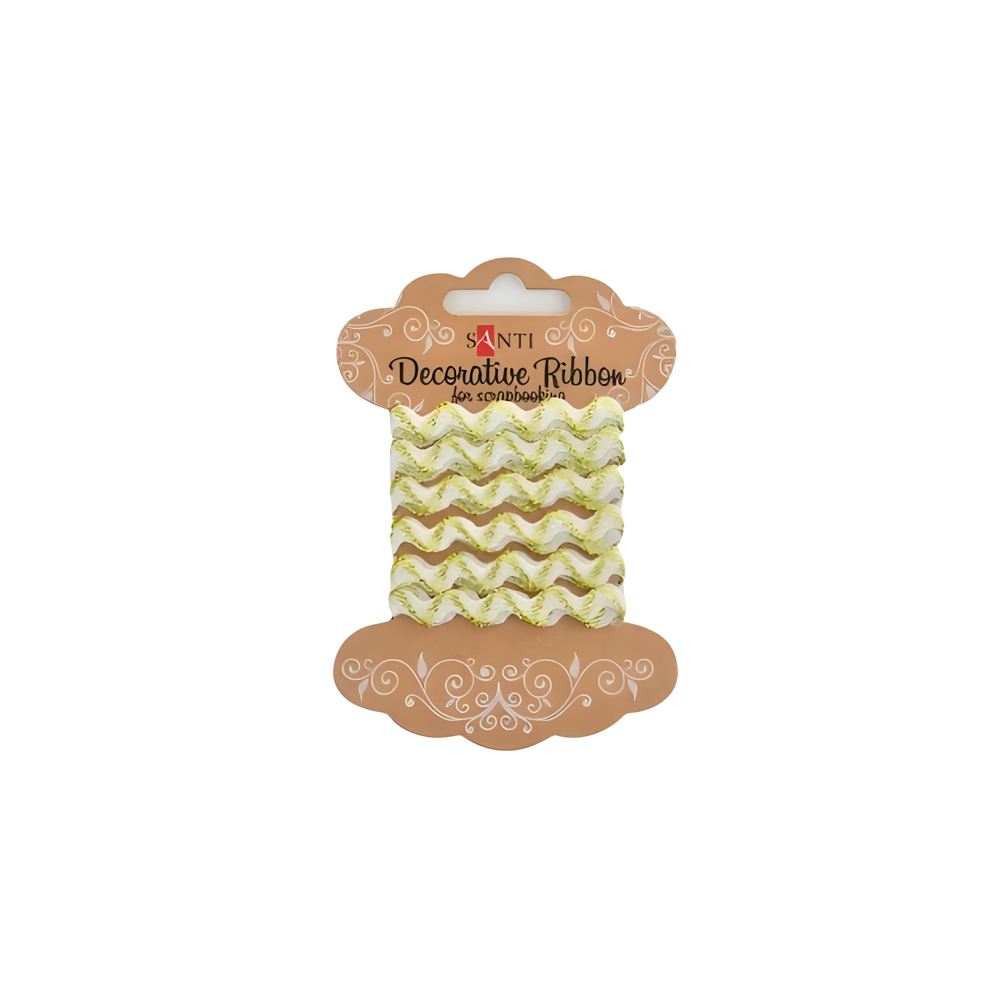 Стрічка декоративна Біла хвиля з золотою ниткою 2м