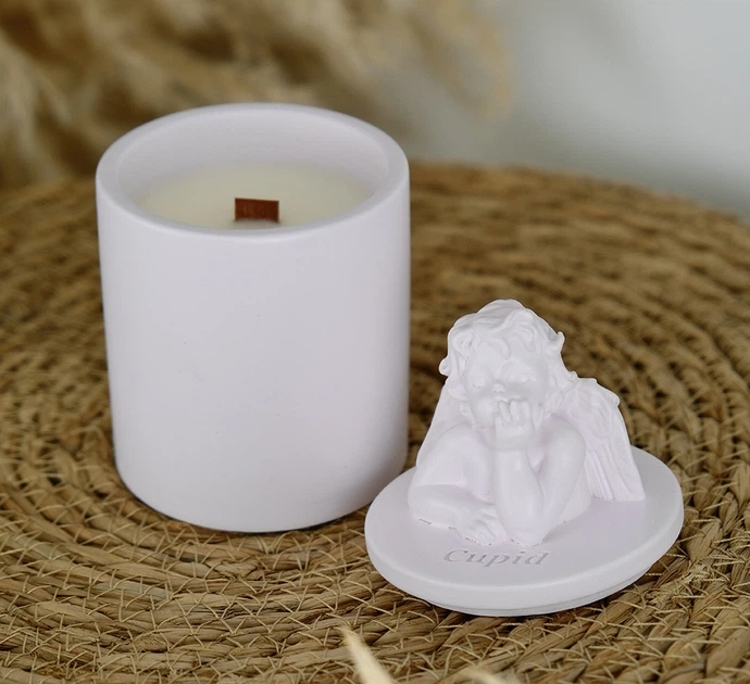 Свічка парфумована CUPID SANTAL LAVENDER 100% WOOD WAX 165g 35h NAC 1103 — фото 3