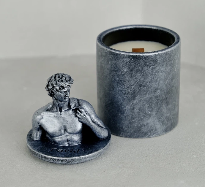 Свічка парфумована DAVID AGARWOOD SILVER 100% WOOD WAX 165g 35h NAC 1109 — фото 3