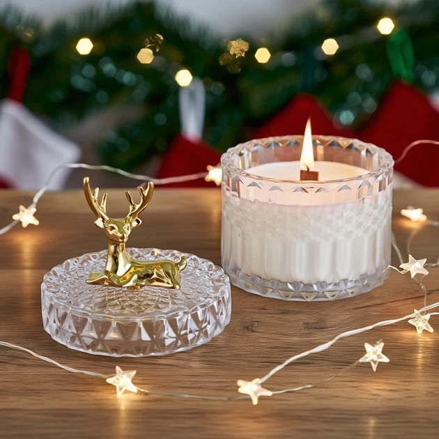 Свічка парфумована Морозна свіжість 100% соєвий віск 200g 42h - зимовий затишок — фото 4