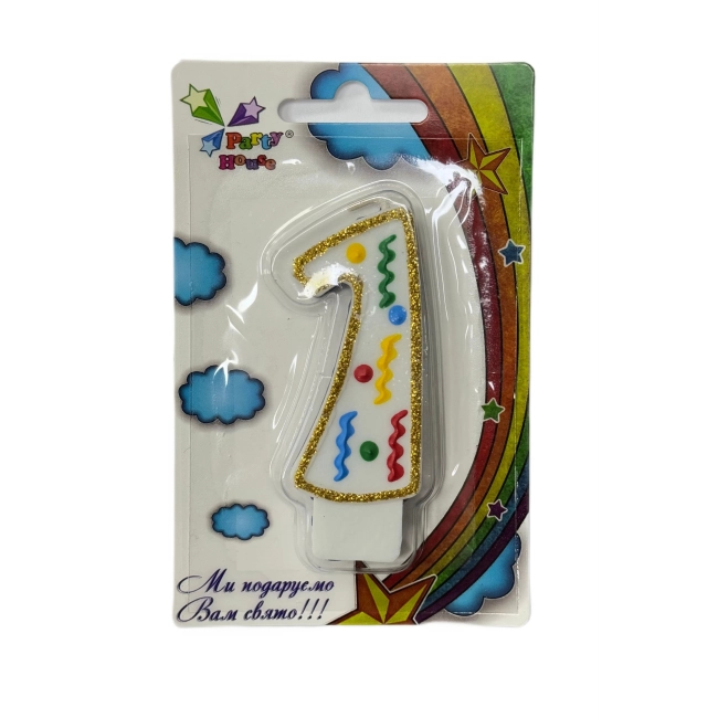 Свічка цифра велика, 1, 1 шт — фото 2