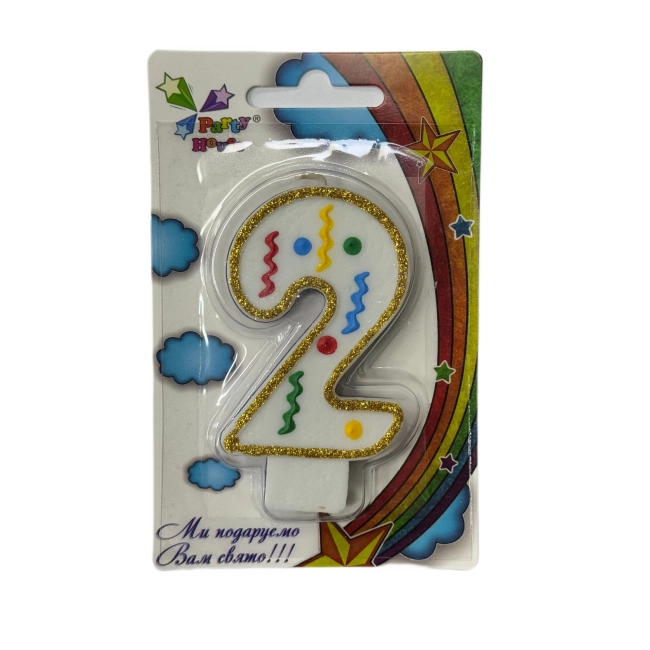 Свічка цифра велика, 2, 1 шт — фото 2