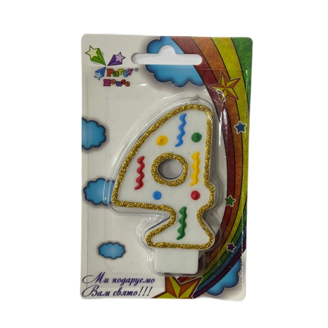 Свічка цифра велика, 4, 1 шт — фото 2