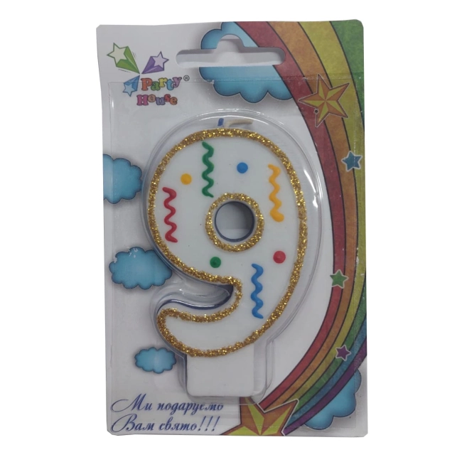 Свічка цифра велика, 9, 1 шт — фото 2