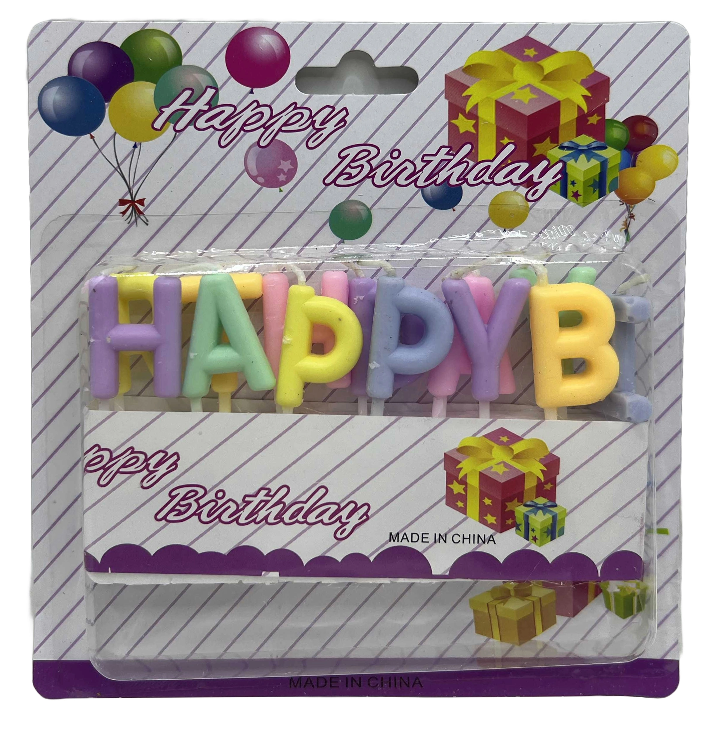 Свічки для торта Напис-Happy Birtday-Макарун 3см — фото 2