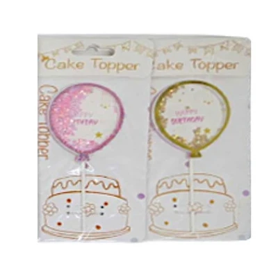 Топпер Happy birthday-сипкі блискітки 15см золотоистий 90800-7 — фото 2