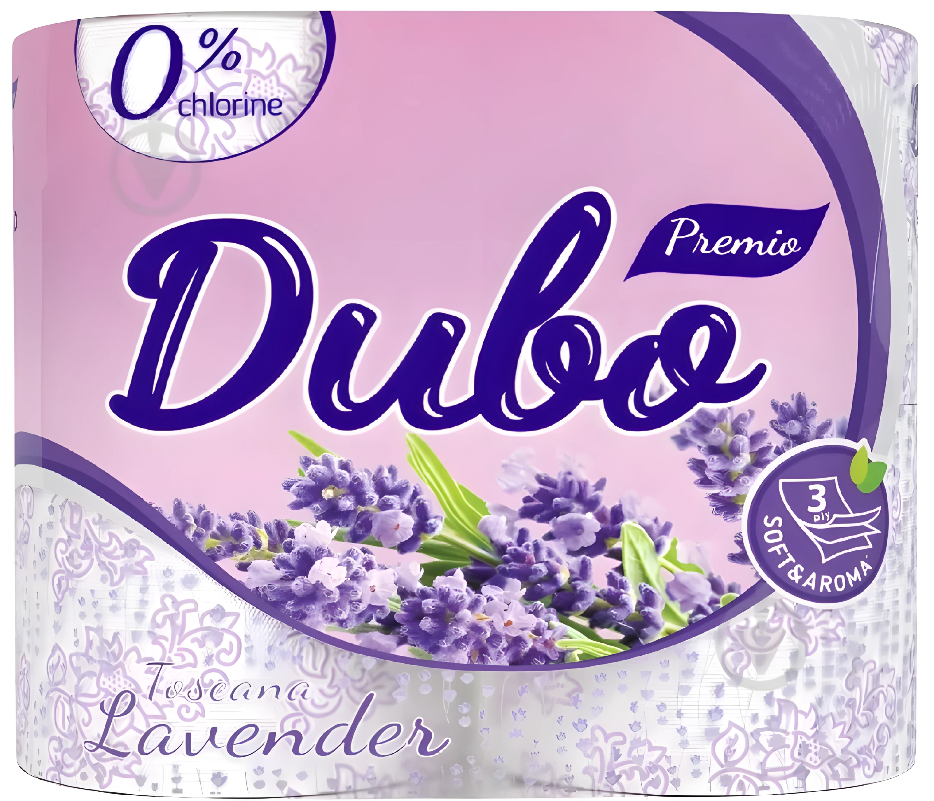 Туалетний папір целюлозний Диво Premio на гільзі по 4 рул 3-х шаровіар Toscana Lavender