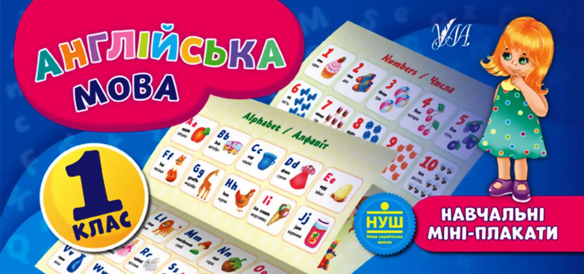 Англійська мова. Навчальні міні-плакати. 1 клас