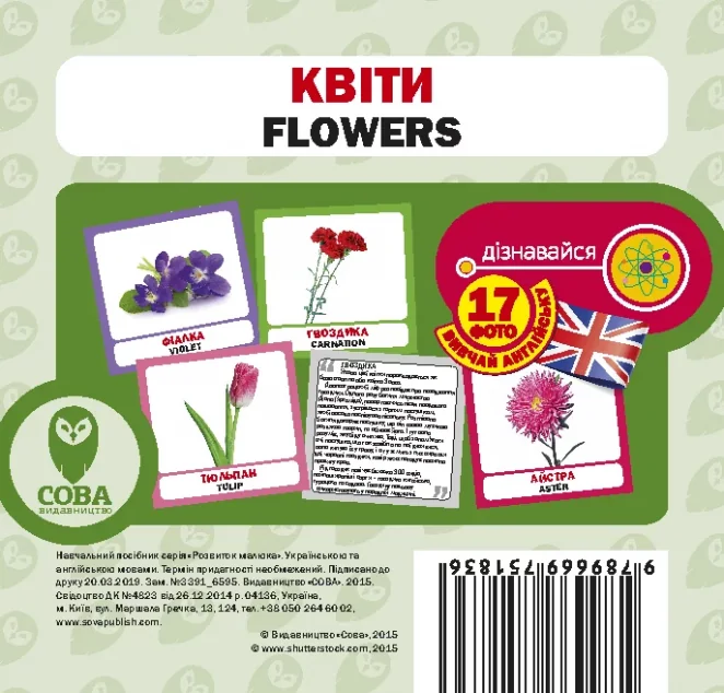 Квіти. 17 карток англійською
