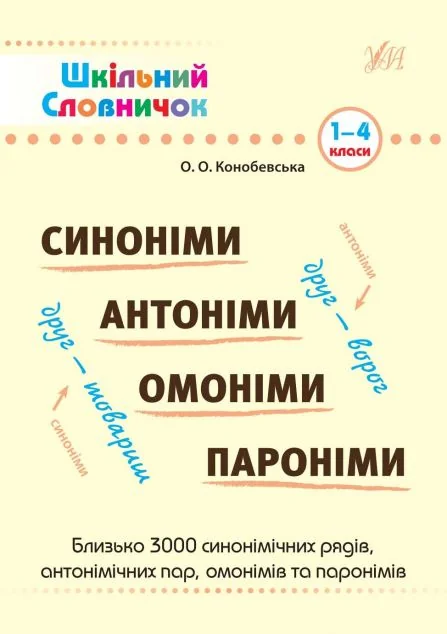 Шкільний словничок. Синоніми, антоніми, омоніми, пароніми. 1-4 класи
