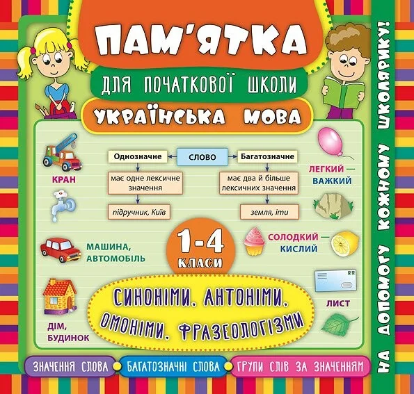 Українська мова. Синоніми, антоніми, омоніми, фразеологізми. 1-4 класи