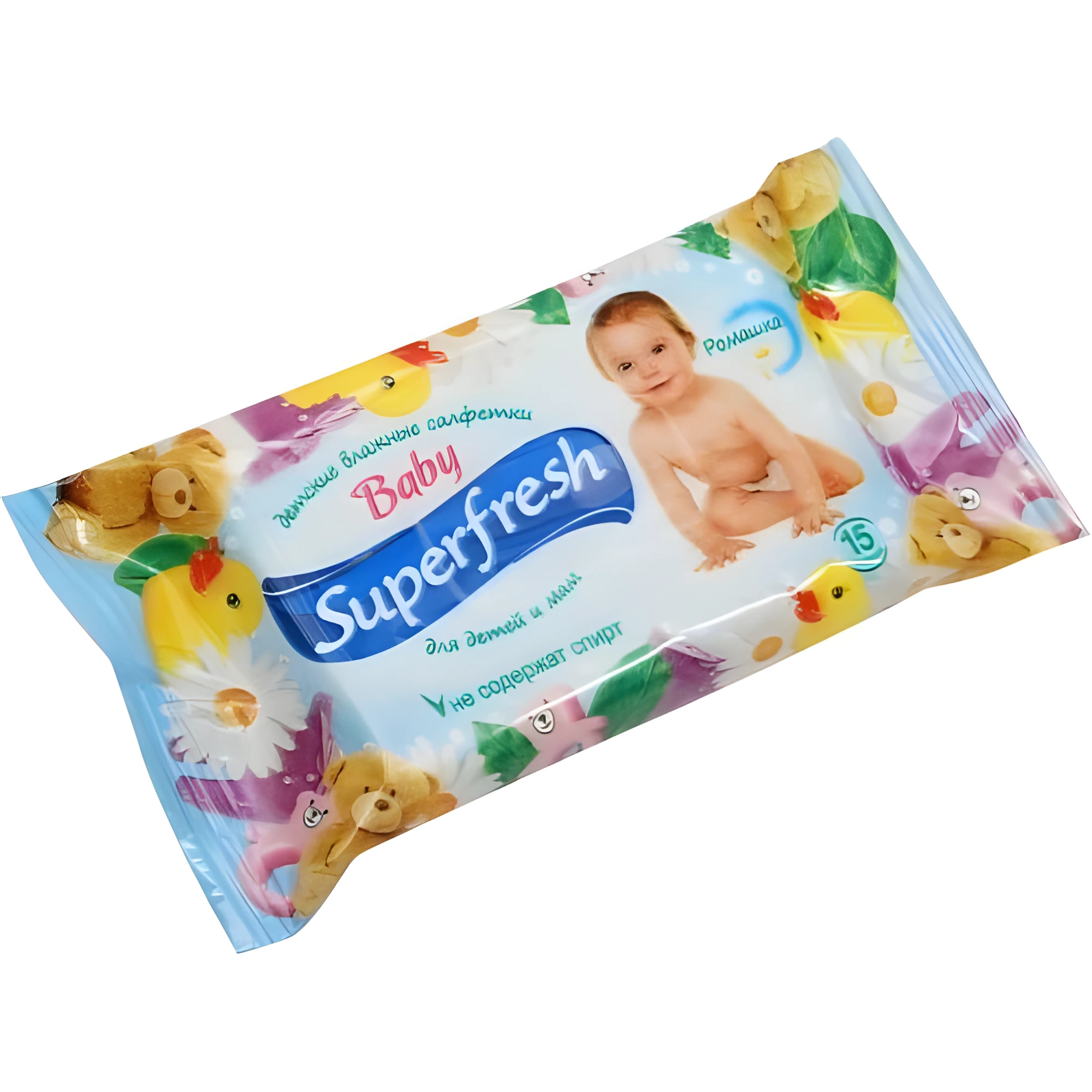 Вологі серветки Super Fresh Ромашка 15 шт 18530