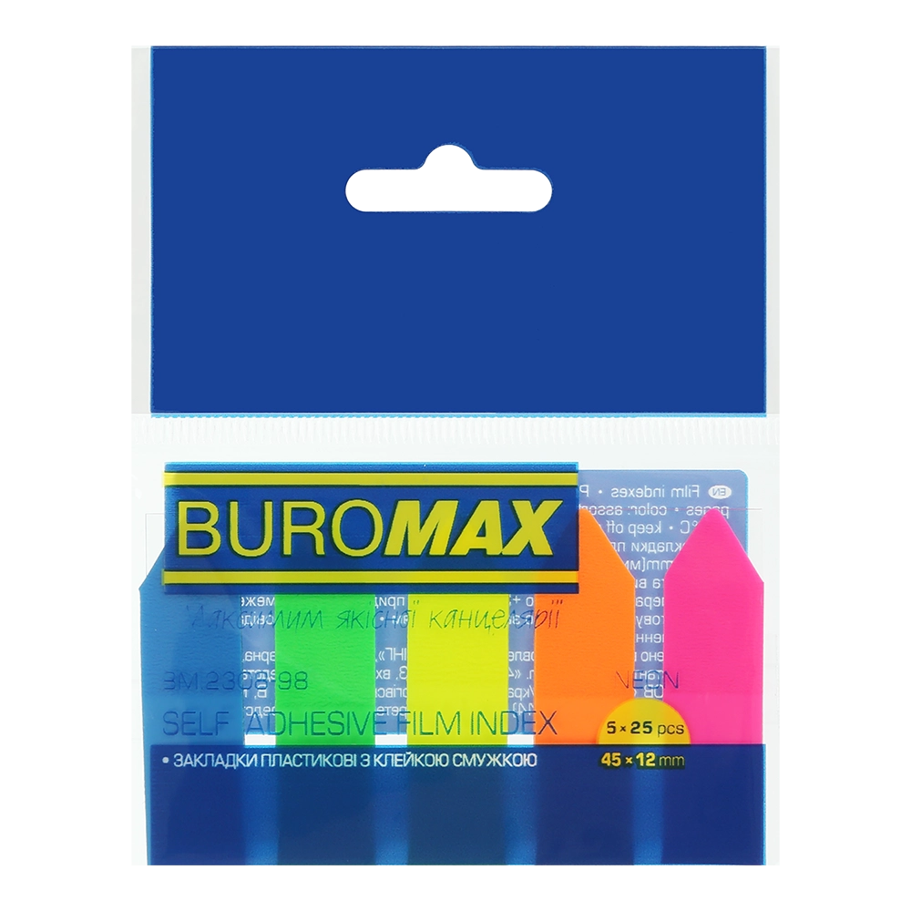 Закладки-флажки пласт. стрілки BM.2308-98 Neon 12*45мм 5 кольорів — фото 2