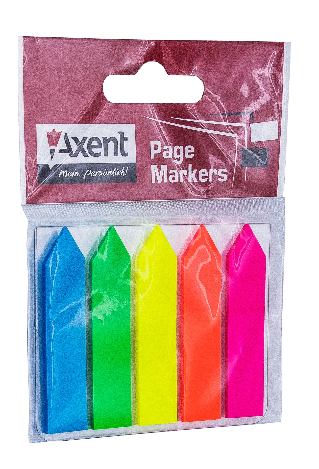 Закладки-флажки пластикові 5х12х50мм 2440 Axent стрілка — фото 2