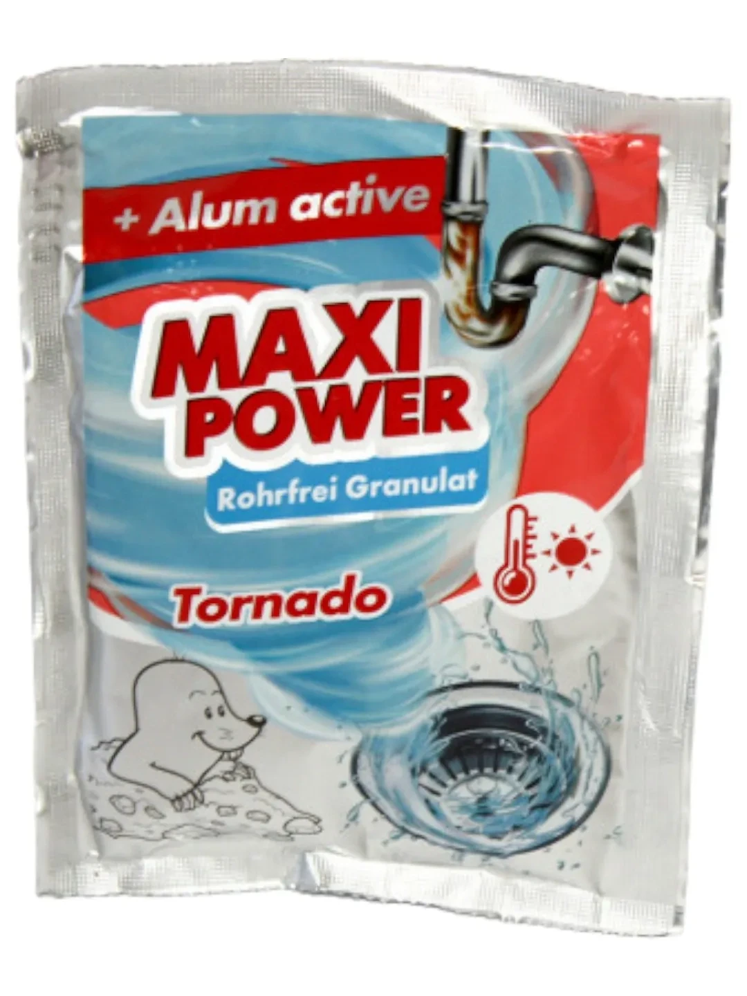 Засіб гранульований для чищення каналізаційних стоків MAXI POWER з теплою водою 80г