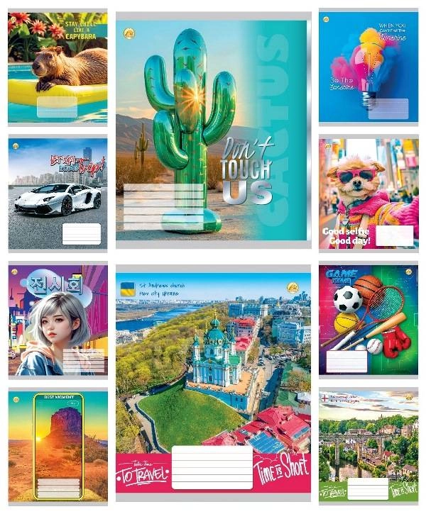 Зошит 18 аркушів клітинка Тверда ТА51201 18КВ2 МІКС — фото 2