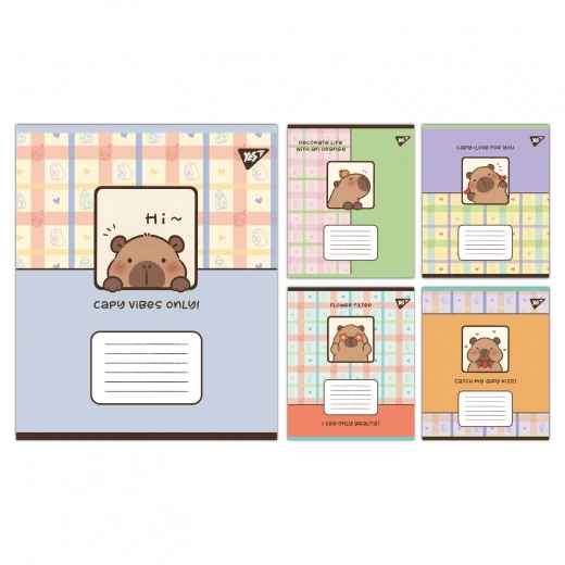 Зошит учнівський 12 аркушів коса лінія Yes Capy vibes — фото 2